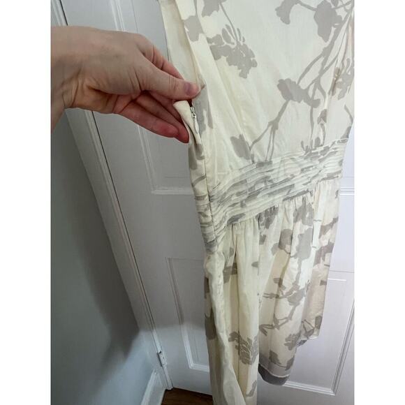 NEW Ann Taylor Loft Women's 6 Floral Cotton Midi Dress White Gray Babydoll Tank - Picture 12 of 16